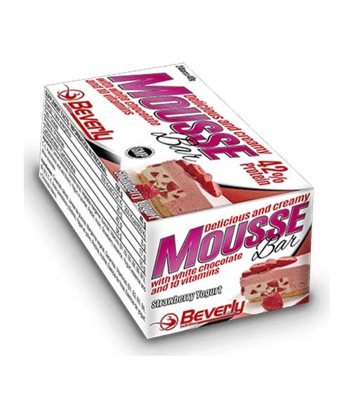 Mousse Bar fehérjeszelet joghurt és eper íz – 24 db